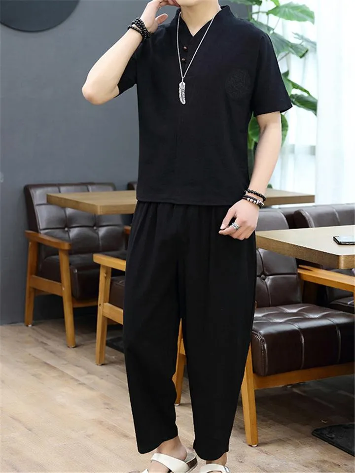 Casual Simple Style Oversize Solid Color 2-Piece Outfit T-Shirt   Waistband Pants
