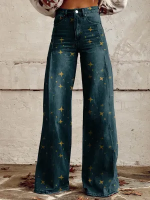 Celestial | Boho Glow Wide-Leg Pants