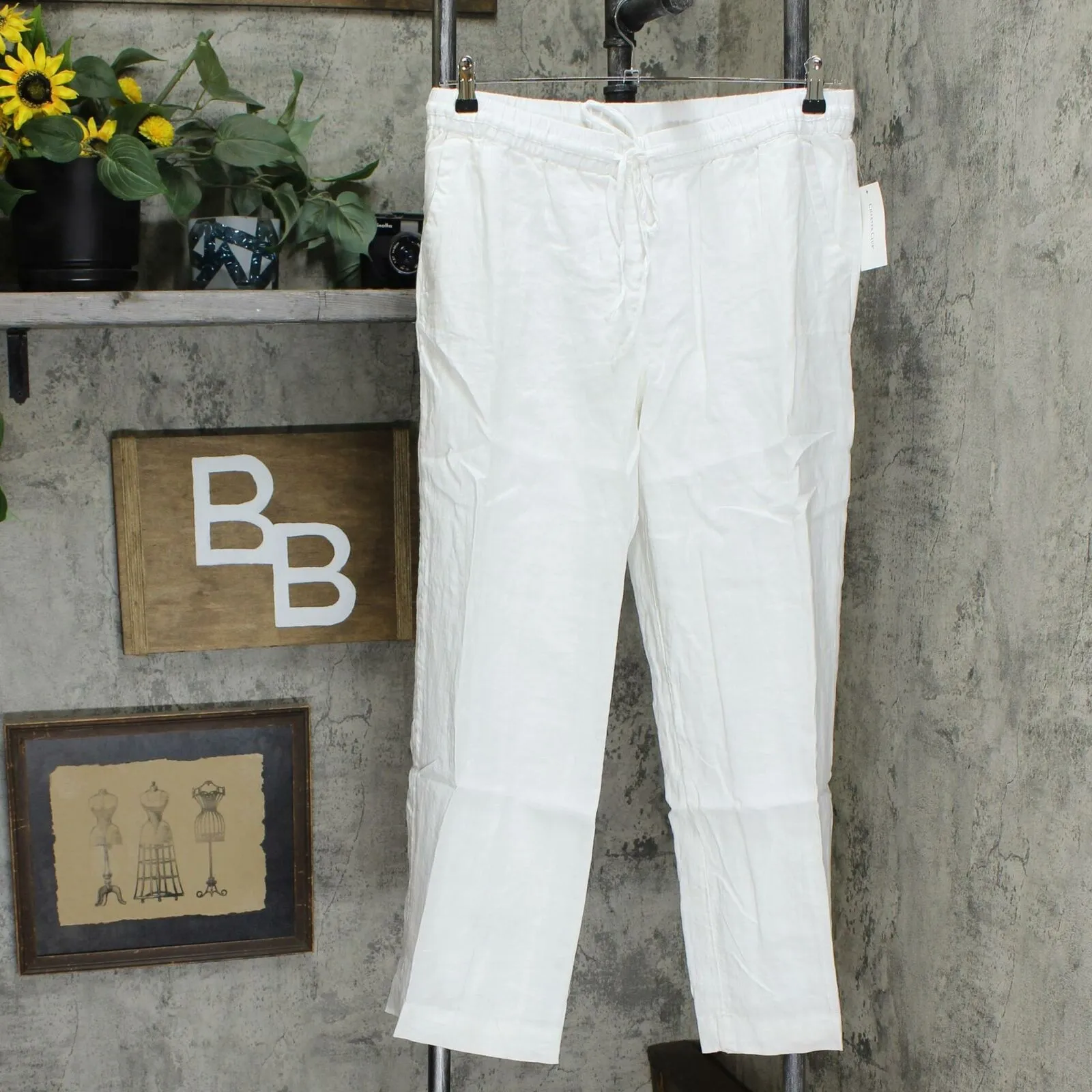 Charter Club Women's Linen Drawstring Waist Pants