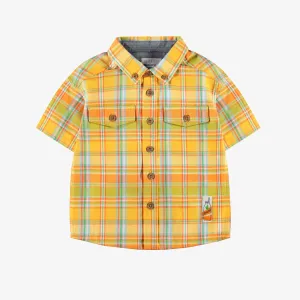 Chemise jaune et verte à carreaux, bébé || Yellow and green plaid shirt, baby