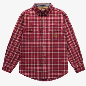 Chemise rouge et blanche à carreaux en flanelle brossée, adulte || Red and white brushed flannel plaid shirt, adult