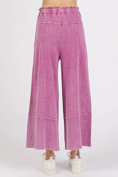 Comfort Zone Mineral Wash Seam French Terry Wide Leg Pants