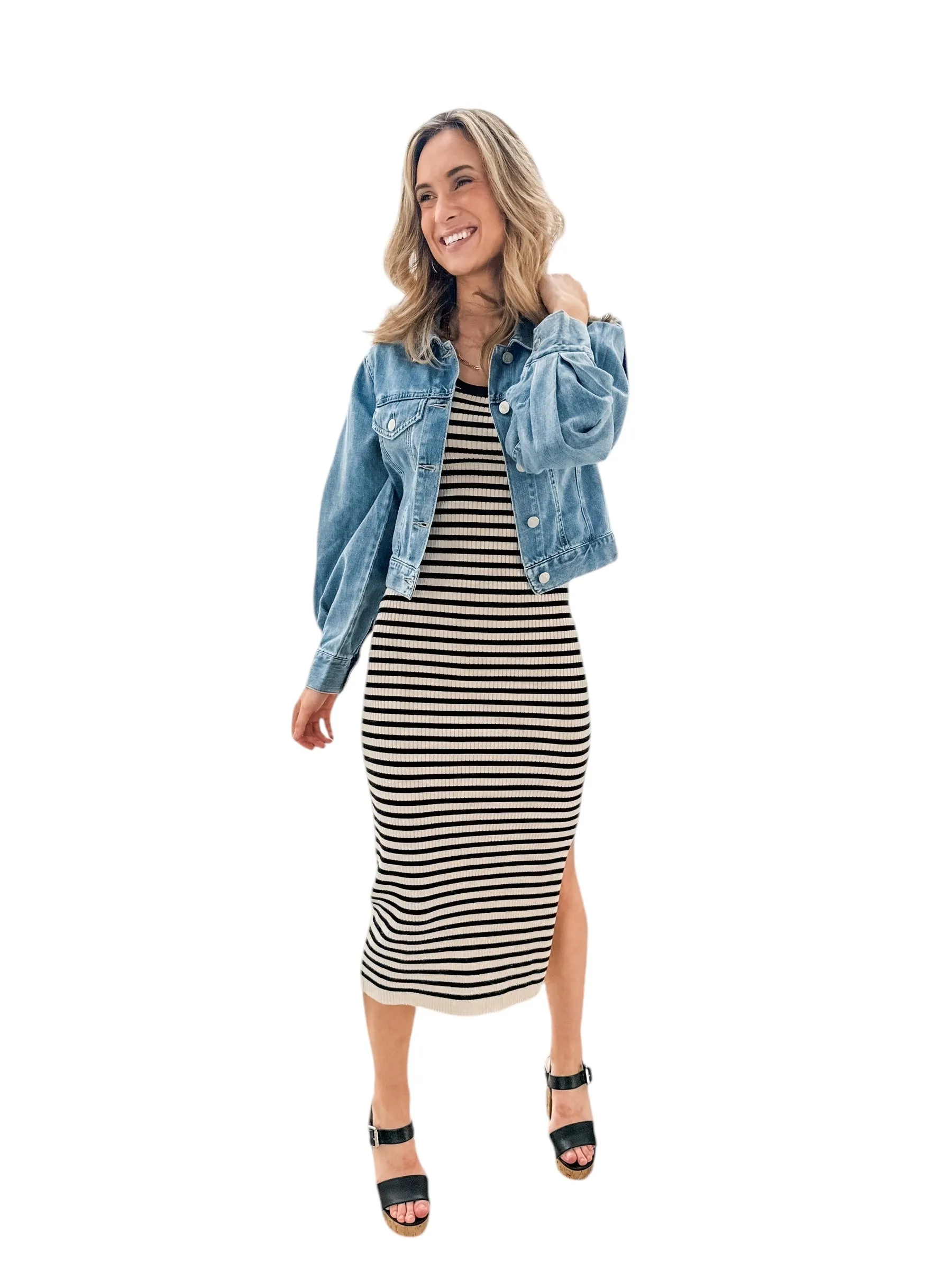 Cooler Than You Puff Sleeve Cropped Denim Jacket