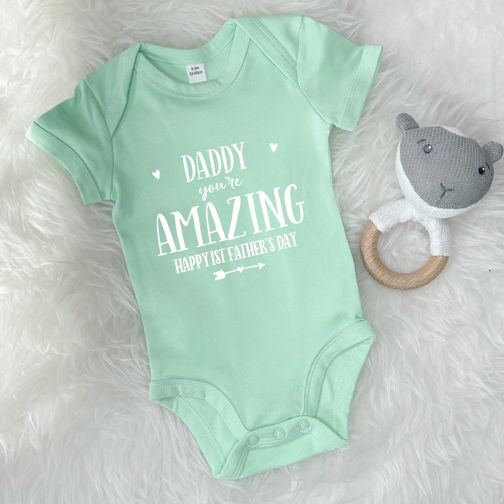 Daddy You're Amazing Happy 1st Father's Day Babygrow