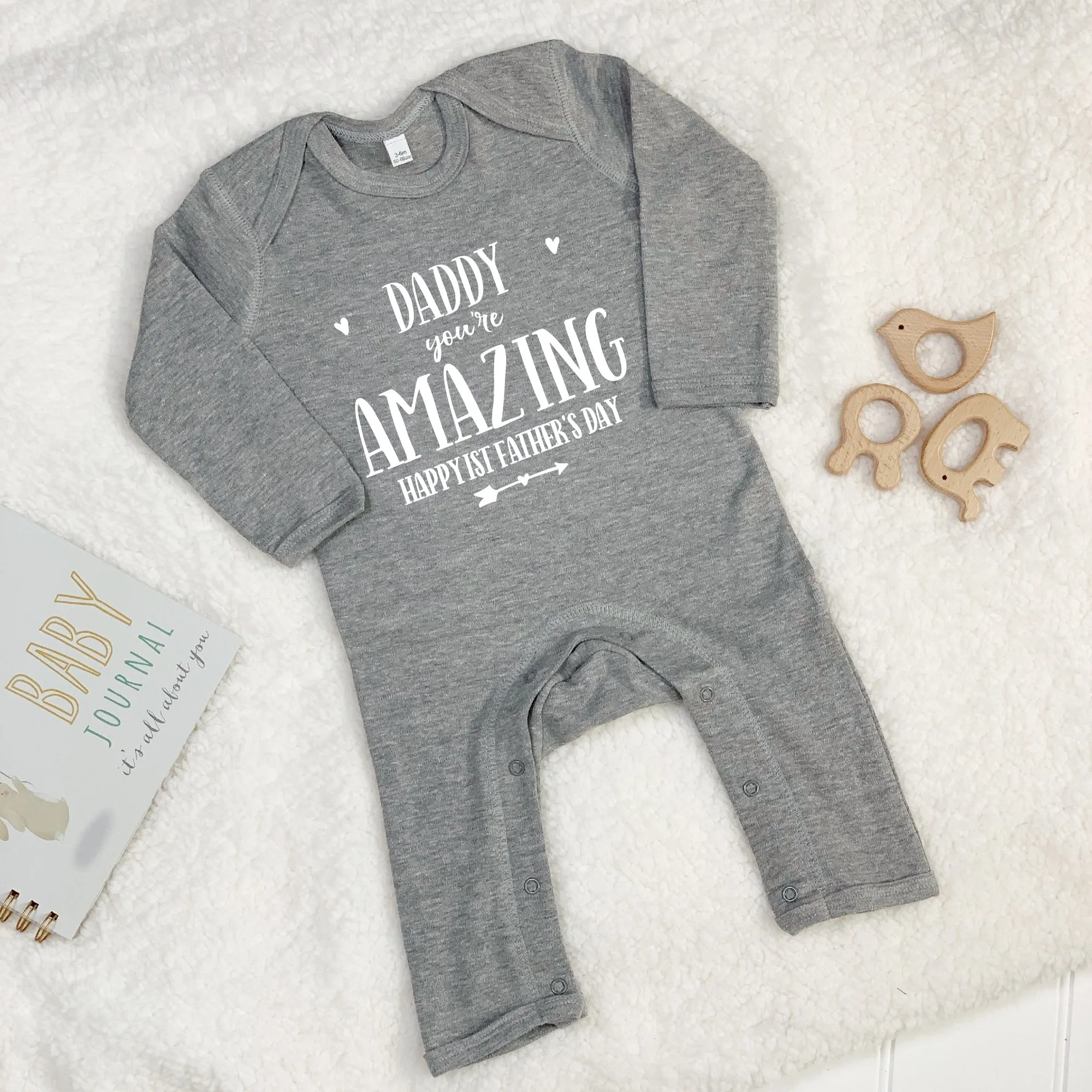 Daddy You're Amazing Happy 1st Father's Day Babygrow