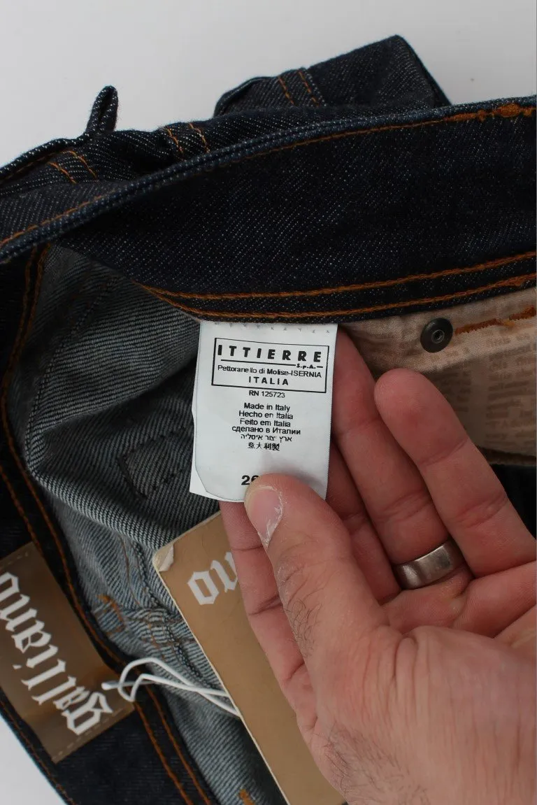 Dark Blue Slim Fit Cotton Stretch Denim Jeans