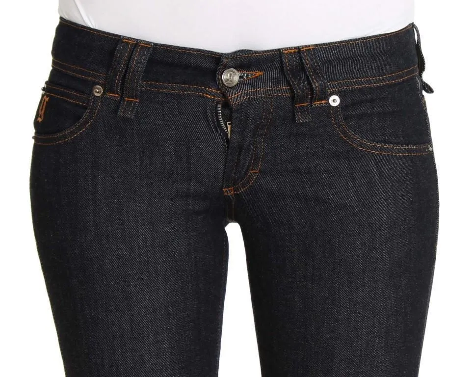 Dark Blue Slim Fit Cotton Stretch Denim Jeans