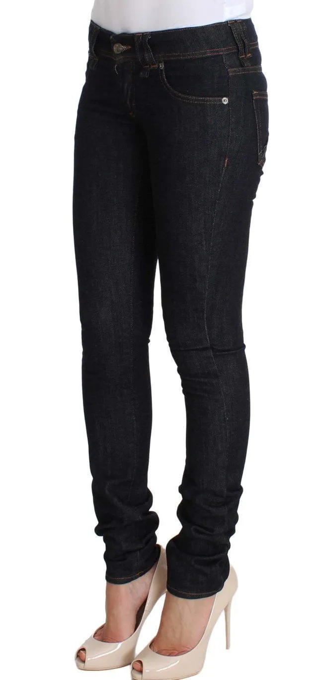Dark Blue Slim Fit Cotton Stretch Denim Jeans