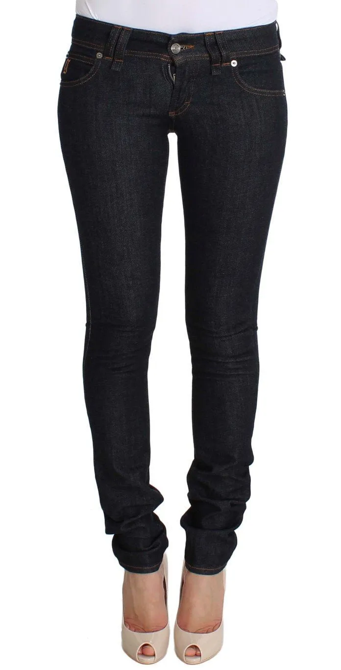 Dark Blue Slim Fit Cotton Stretch Denim Jeans
