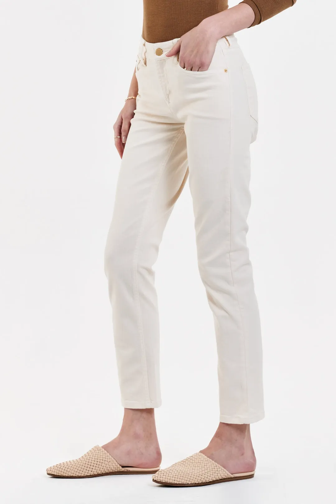 Dear John Blaire High Rise Ankle Slim Straight Jeans Wheat