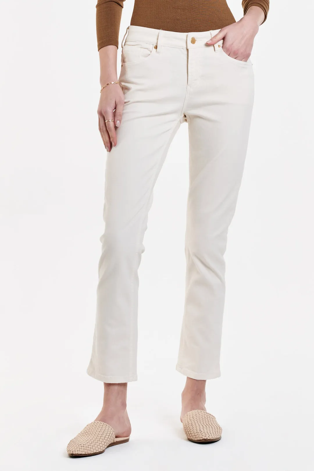 Dear John Blaire High Rise Ankle Slim Straight Jeans Wheat