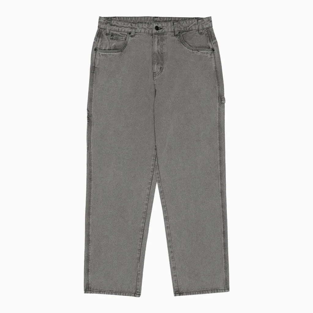 DICKIES 1939 AGED DENIM RELAXED FIT CARPENTER JEAN - STONE WASHED CHARCOAL