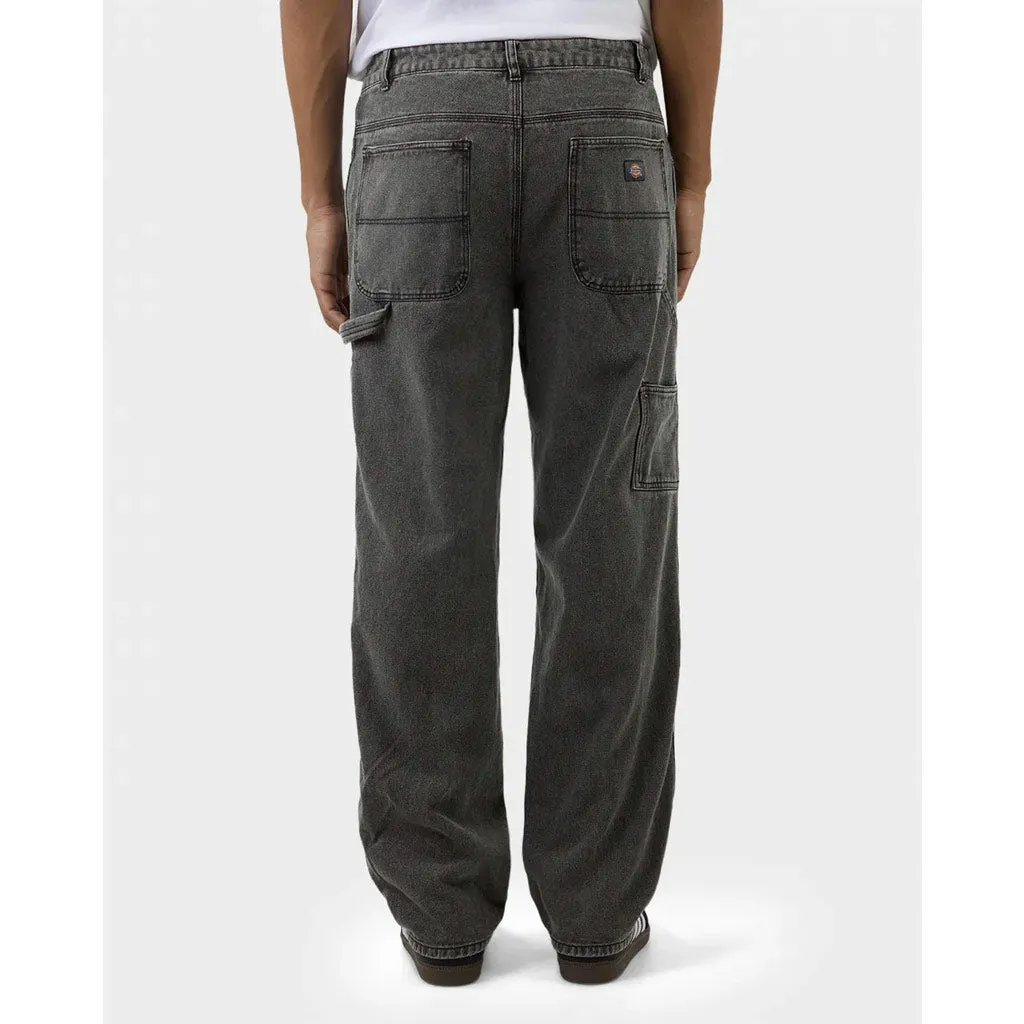 DICKIES 1939 AGED DENIM RELAXED FIT CARPENTER JEAN - STONE WASHED CHARCOAL