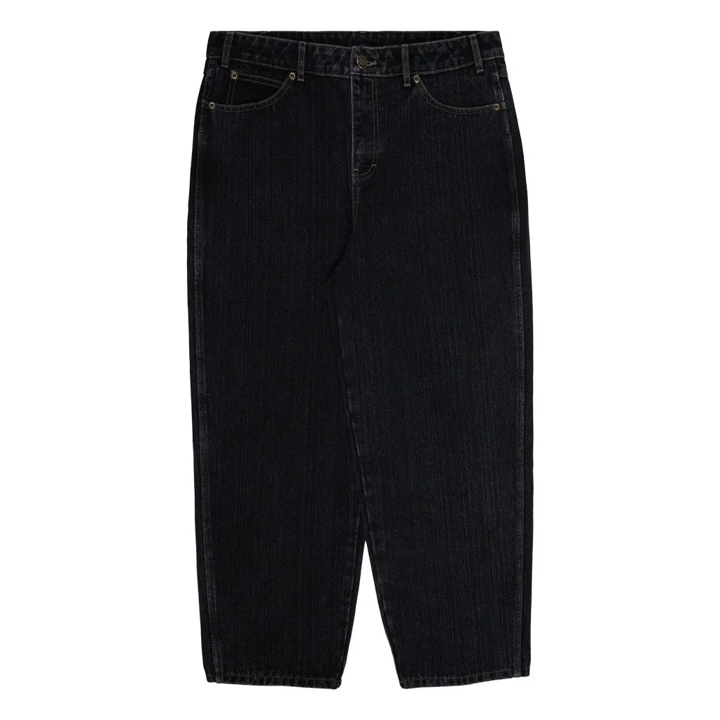 DICKIES 5 POCKET BAGGY WORK JEANS - WASHED BLACK