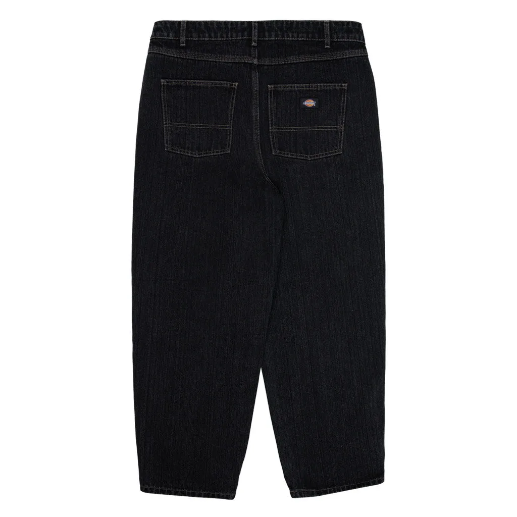 DICKIES 5 POCKET BAGGY WORK JEANS - WASHED BLACK