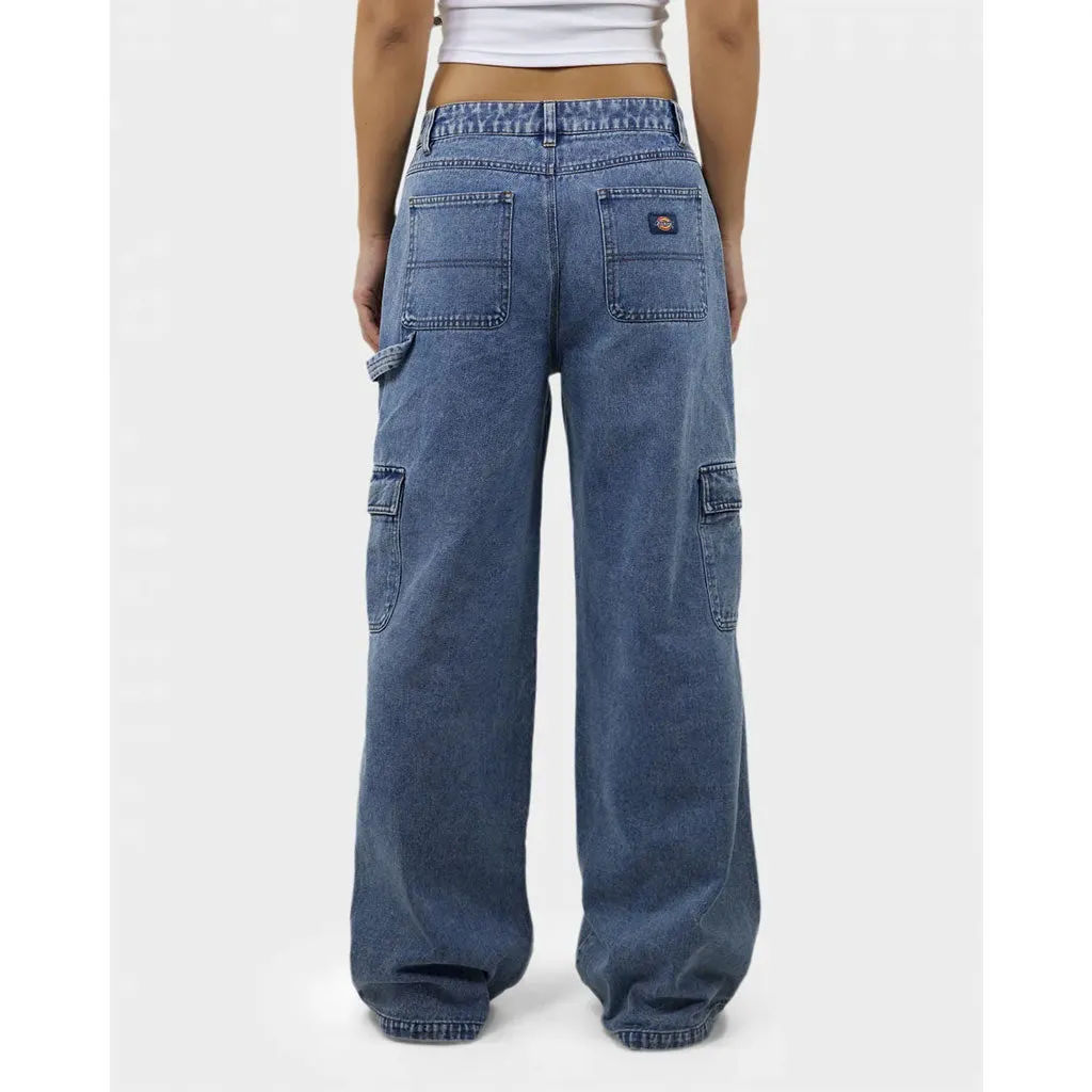 DICKIES VOSS AGED DENIM UTILITY PANTS - STONE WASHED INDIGO
