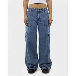 DICKIES VOSS AGED DENIM UTILITY PANTS - STONE WASHED INDIGO