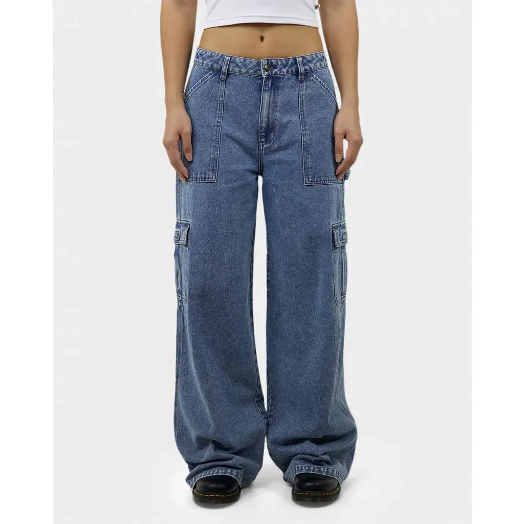 DICKIES VOSS AGED DENIM UTILITY PANTS - STONE WASHED INDIGO
