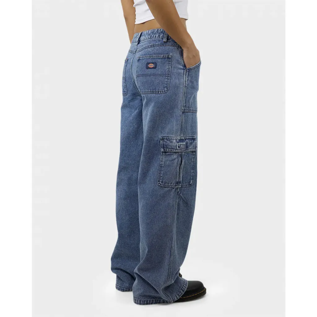 DICKIES VOSS AGED DENIM UTILITY PANTS - STONE WASHED INDIGO
