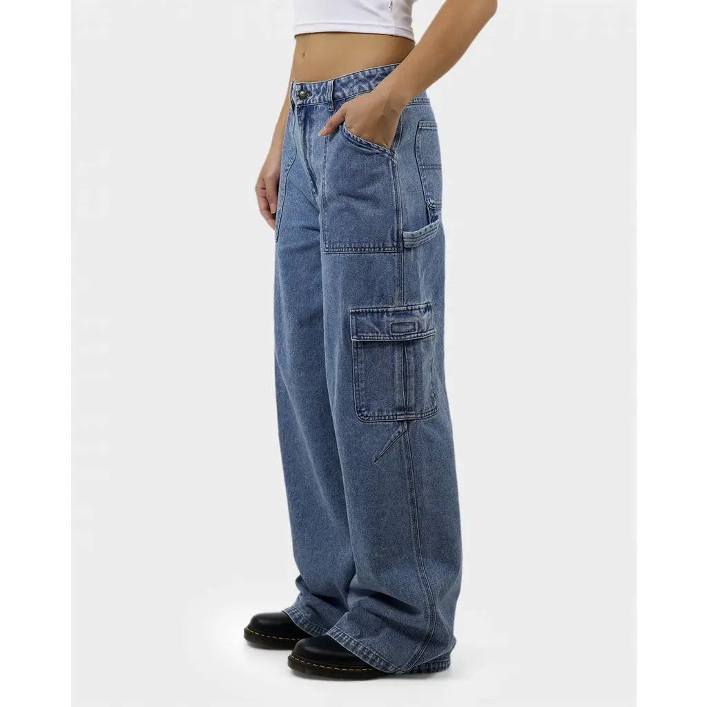 DICKIES VOSS AGED DENIM UTILITY PANTS - STONE WASHED INDIGO
