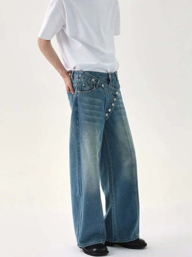 Distressed Wide-Leg Pants