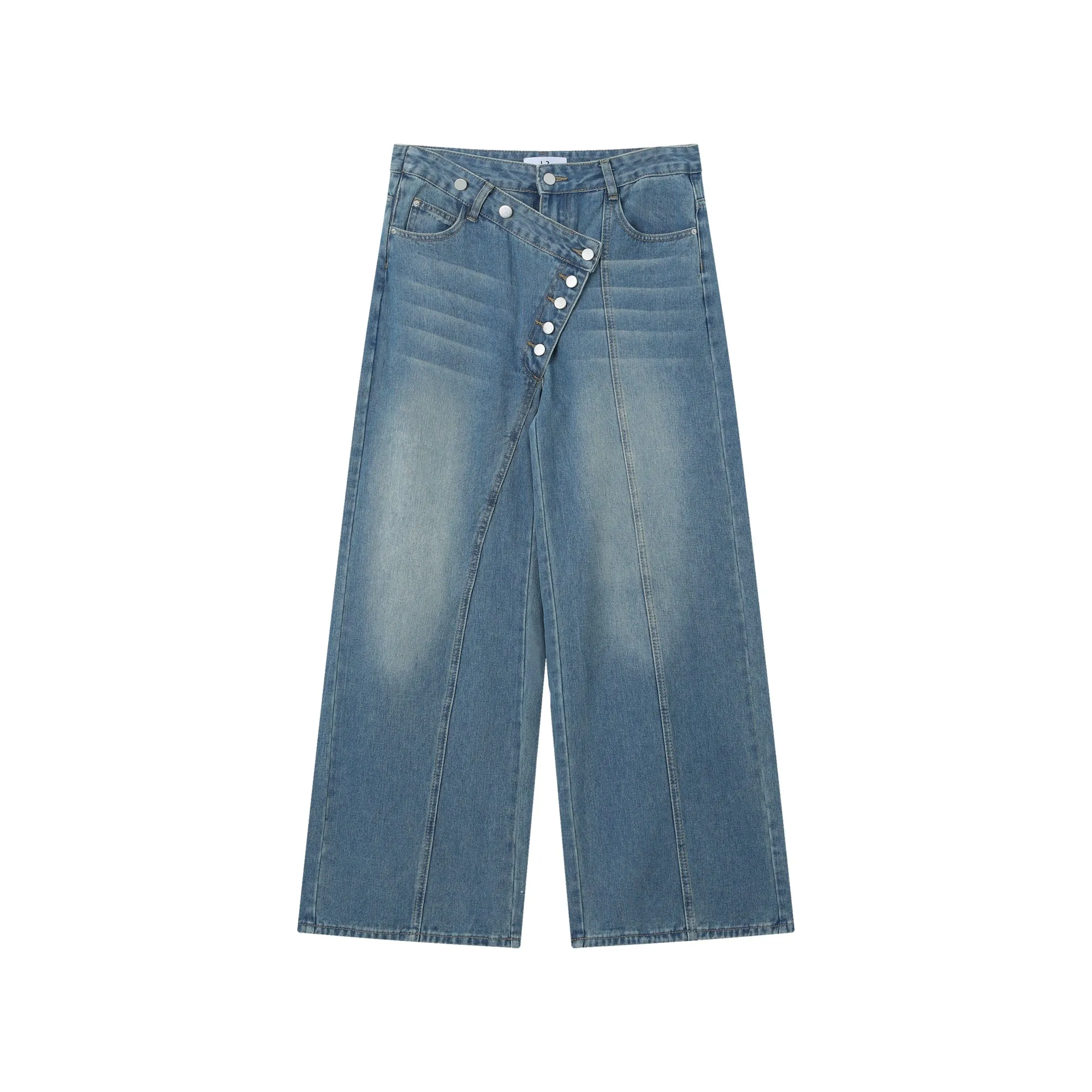 Distressed Wide-Leg Pants