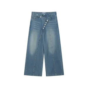 Distressed Wide-Leg Pants