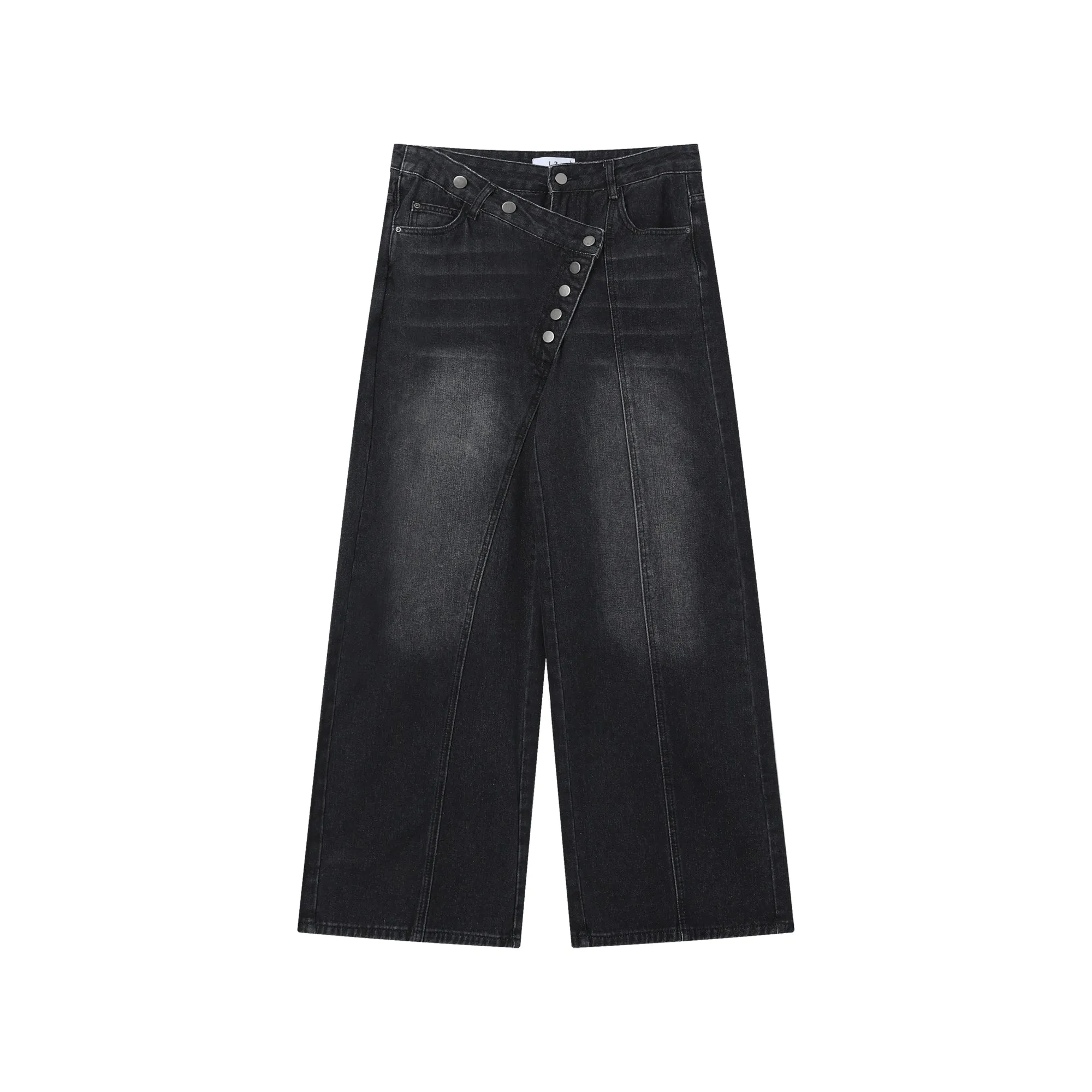 Distressed Wide-Leg Pants