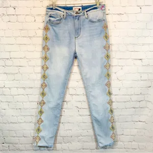 DRIFTWOOD Jackie Hi Rise Crop Jeans Embroidered tribal