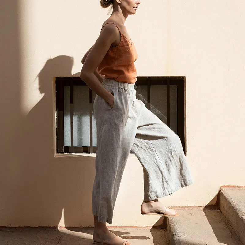 Elastic Waist and Casual Drooping Pants