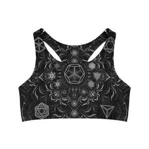 Elements Black Sublimation Sports Bra - Yantrat Design