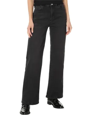 Elliott Lauren Wide Leg Jeans Washed Black Denim