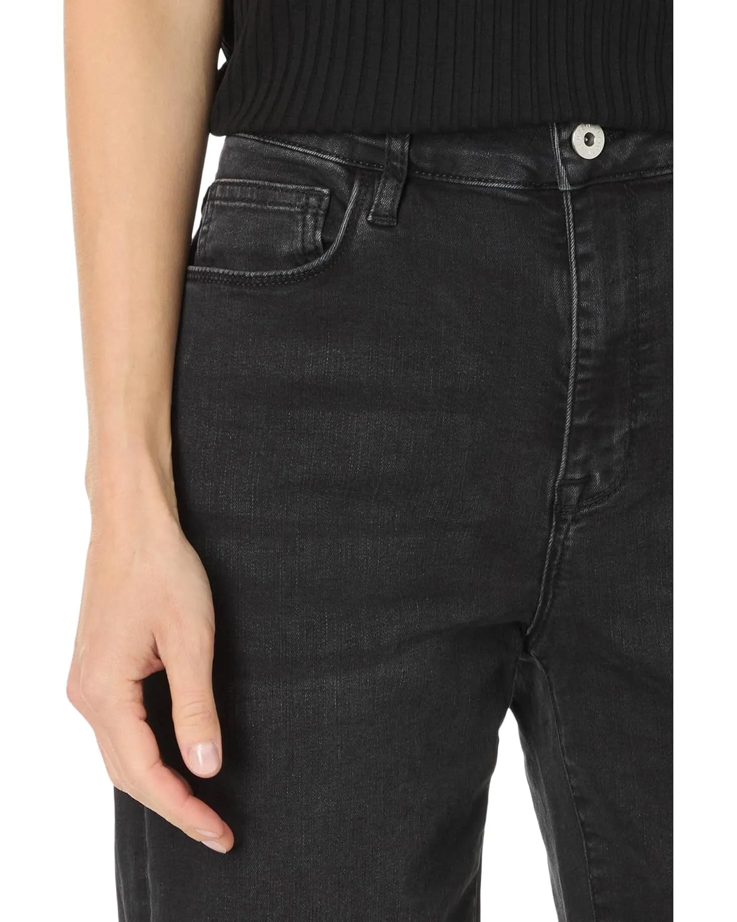 Elliott Lauren Wide Leg Jeans Washed Black Denim