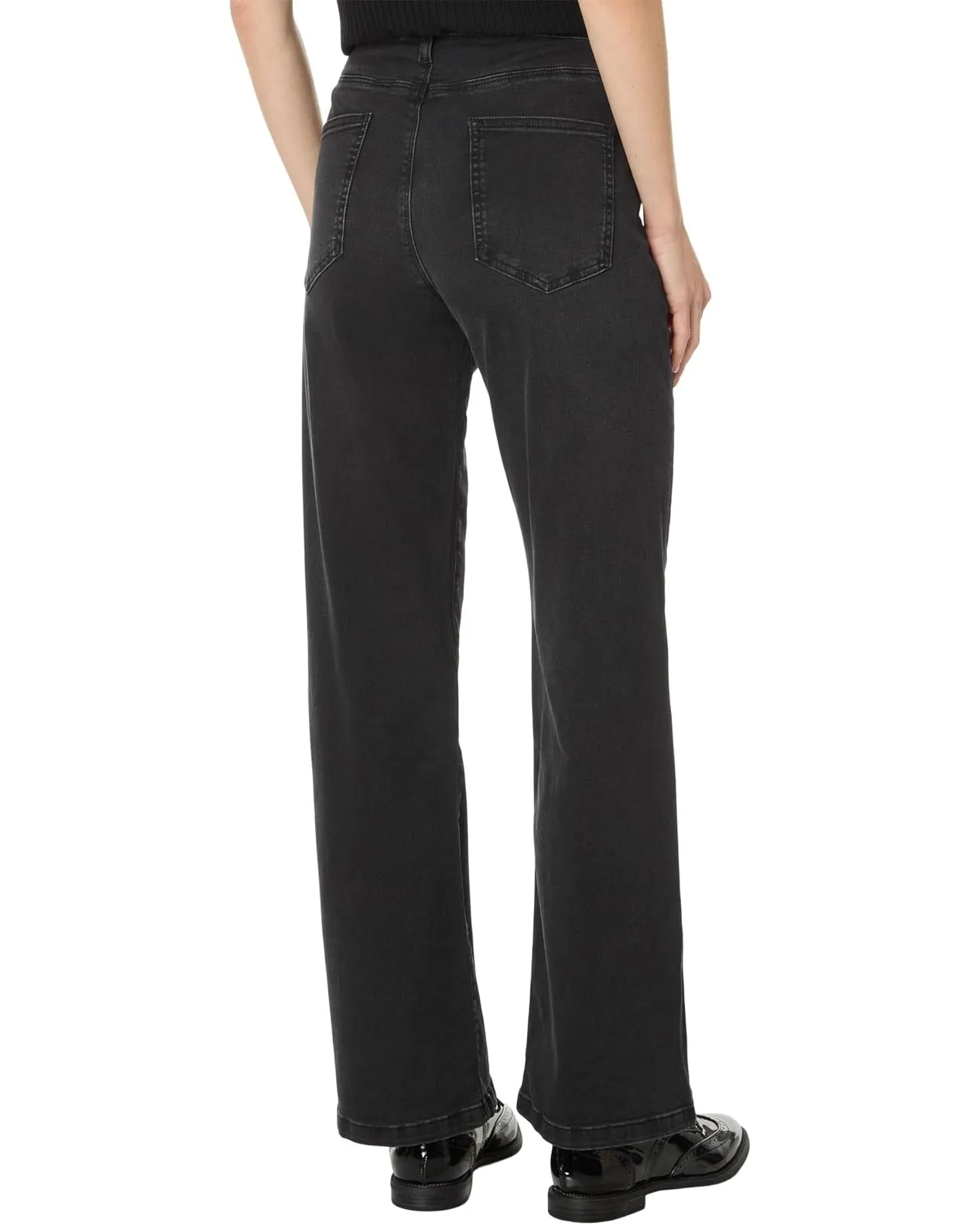 Elliott Lauren Wide Leg Jeans Washed Black Denim