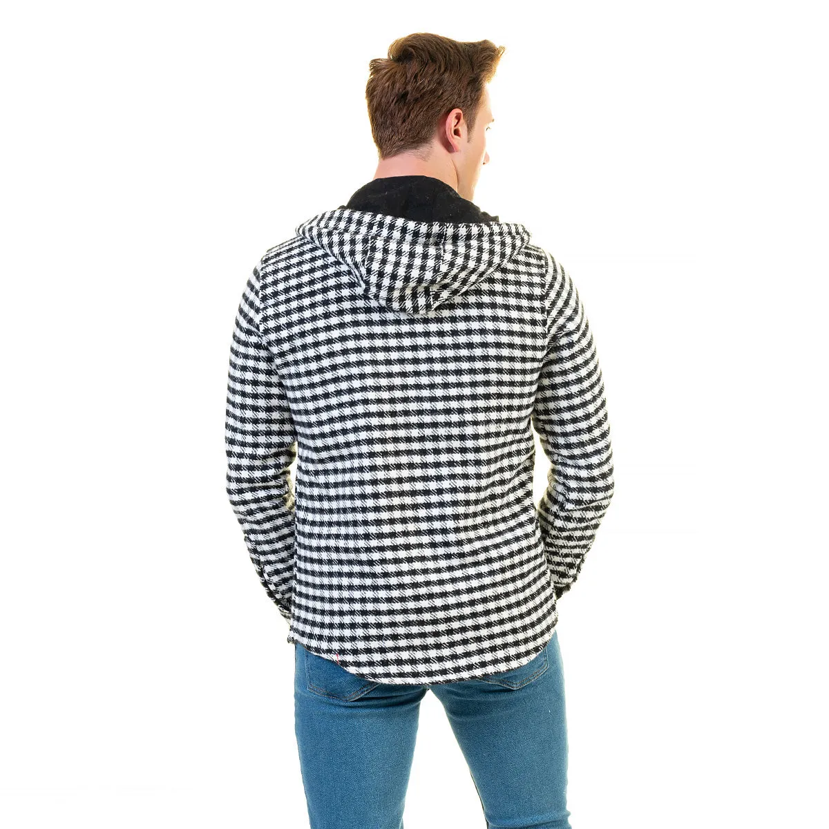 European Wool Luxury Zippered With Hoodie Sweater Jacket Warm Winter Tailor Fit