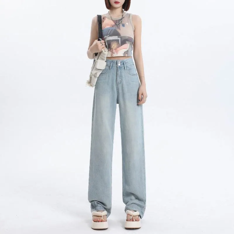 Fashion Tencel Wide-leg Jeans For Women