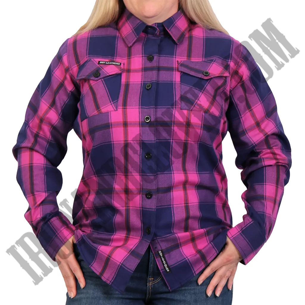 Flannel Shirt in Pink, Navy & Brown