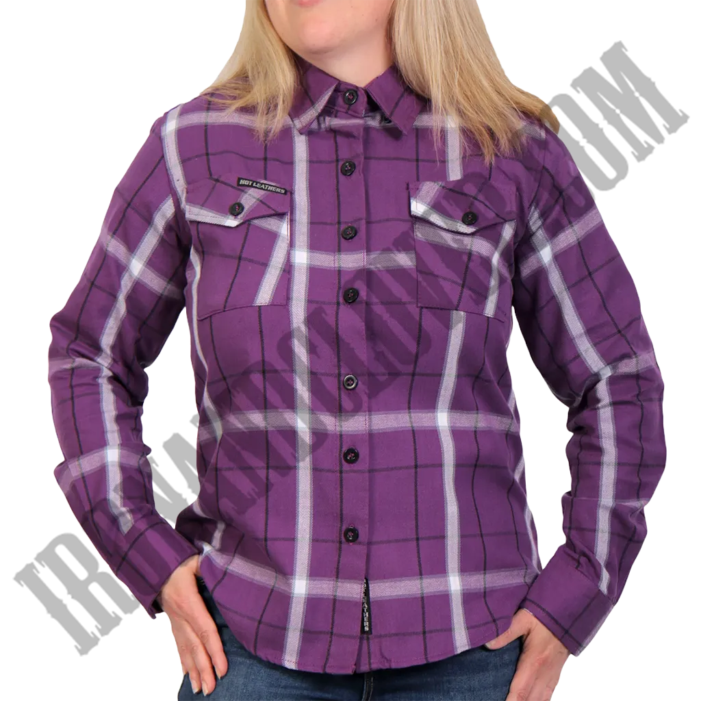 Flannel Shirt in Purple, White & Black