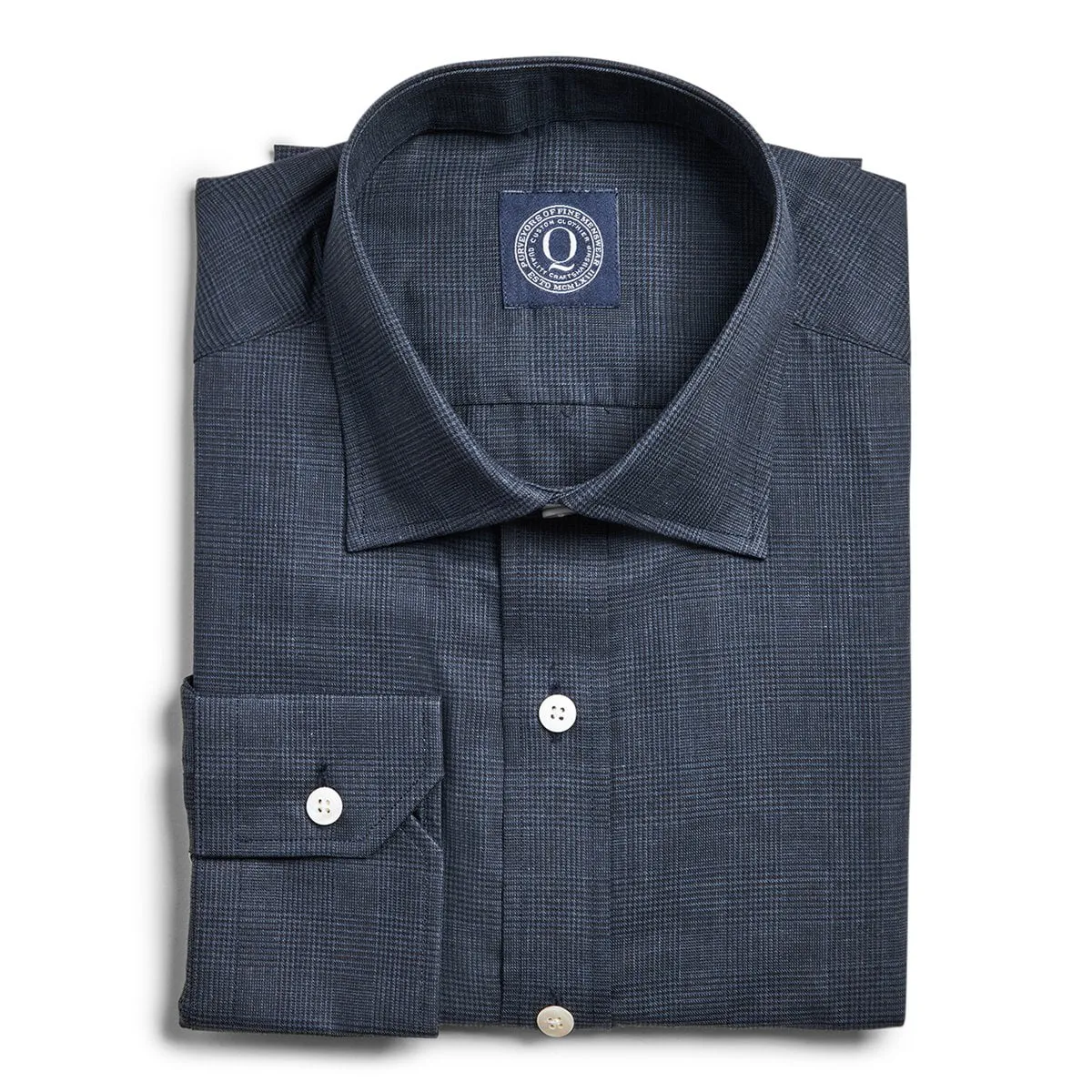 Flannel Suiting Check - Navy
