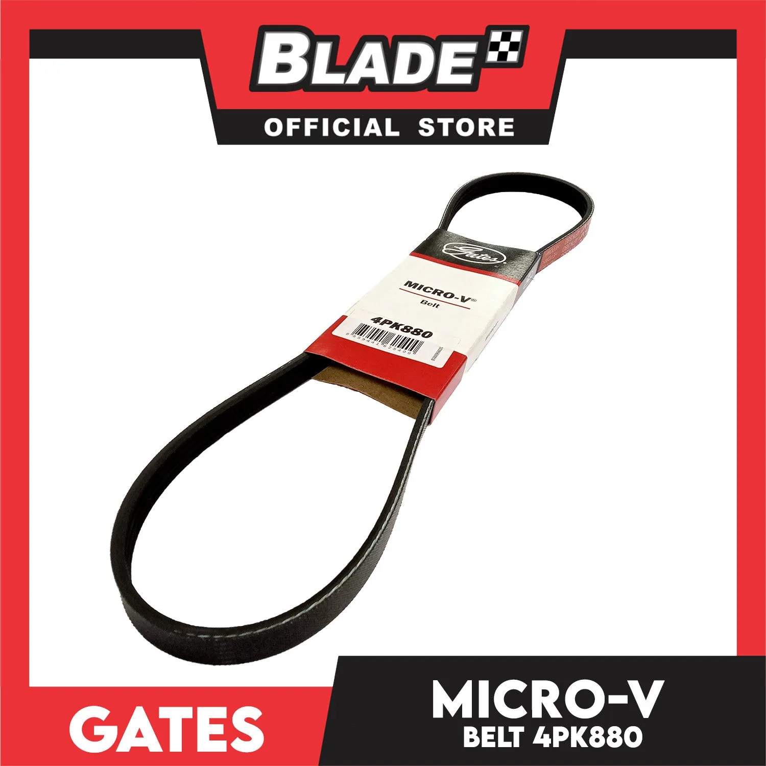 Gates Automotive Micro-V Fan Belt 4PK880 For Honda, Mitsubishi and Nissan