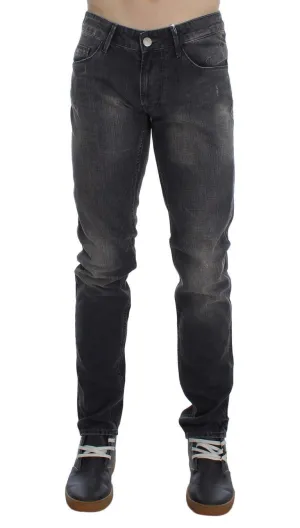 Gray Cotton Stretch Super Slim Fit Jeans
