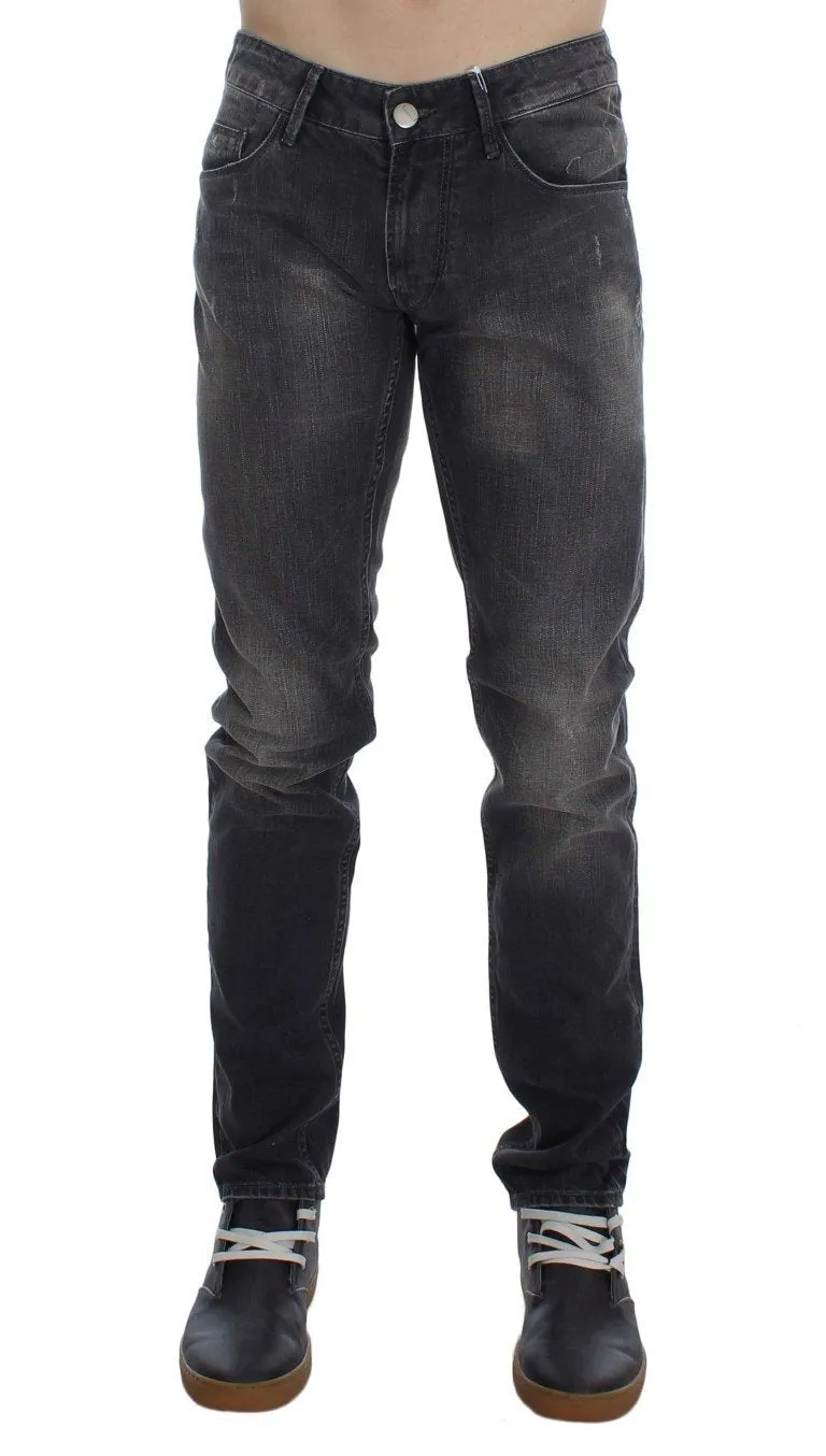 Gray Cotton Stretch Super Slim Fit Jeans