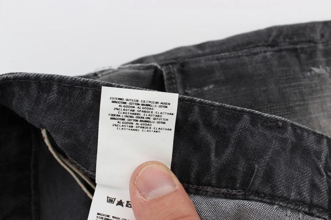 Gray Cotton Stretch Super Slim Fit Jeans