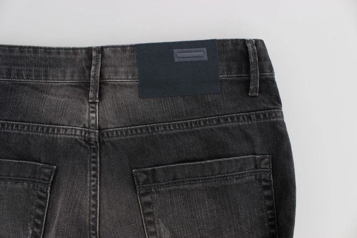 Gray Cotton Stretch Super Slim Fit Jeans