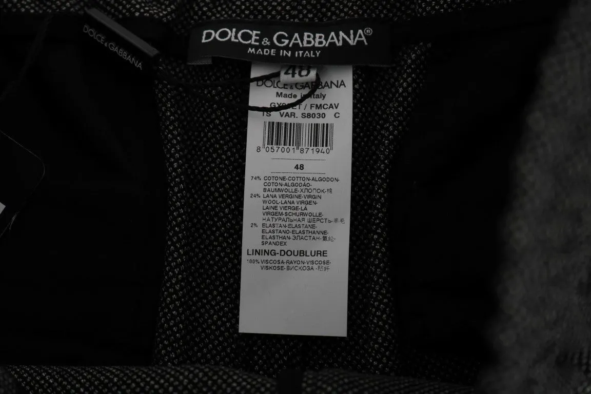 Gray Wool Casual Yellow Strip Pants