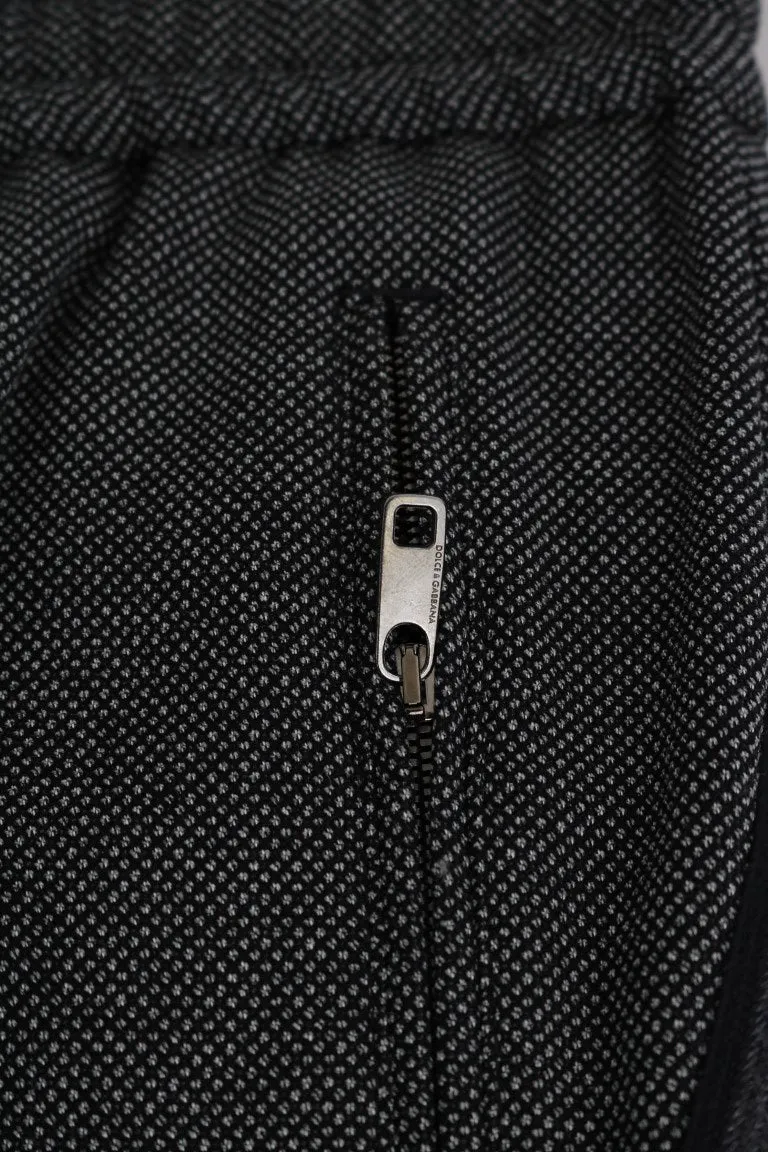 Gray Wool Casual Yellow Strip Pants