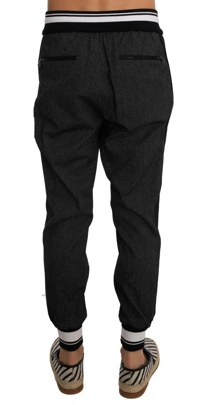 Gray Wool Woven Casual Pants