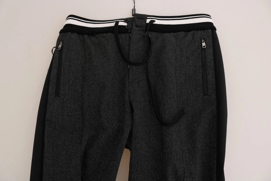 Gray Wool Woven Casual Pants