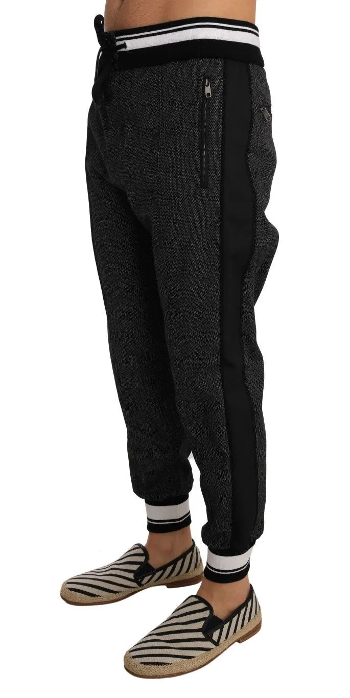 Gray Wool Woven Casual Pants