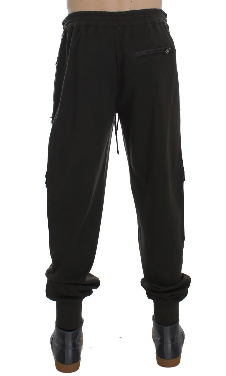 Green Brown Wool Silver Studded Pants
